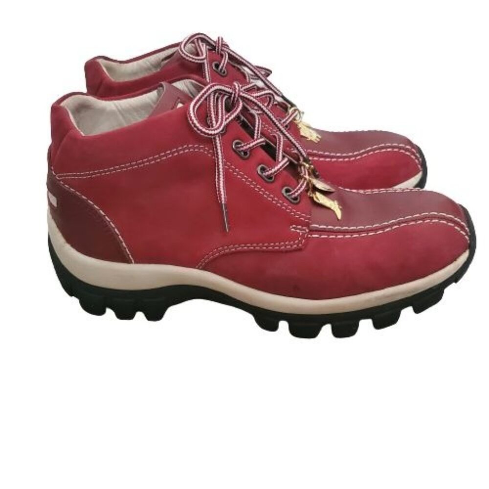 Perry Ellis America Women's Dimension Lea Nubuck Lace-Up Ankle Boots Cherry 8.5 - Picture 5 of 10